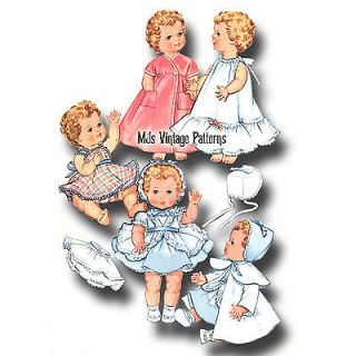 Vtg Baby Doll Clothes Dress Pattern 19" 20" 21" Toodles DY Dee Tiny Tears