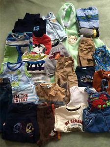 Lot of 26 Baby Boys Clothes Shorts Pants Shirts T Shirt Size 6 9 12 Months