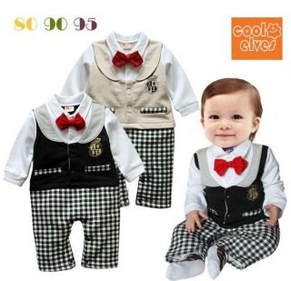 Boy Baby Toddler Infant Newborn Romper Jumpsuit Bowtie Party Clothing 0 24M