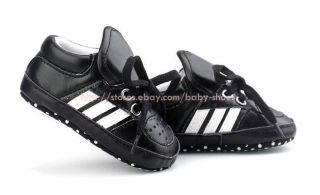 Baby Boy Black Soft Sole Crib Shoes Sport Sneaker Size Newborn to 18 Months
