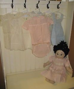 Vintage Lot Dainty Baby Doll Dresses Clothes USA Phillipines Handmade 1950'S