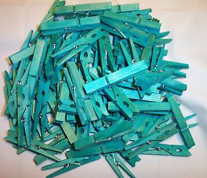25 Blue Wood 3" Clothespins Clothes Pins Crafts Boy Baby Shower Party Favors