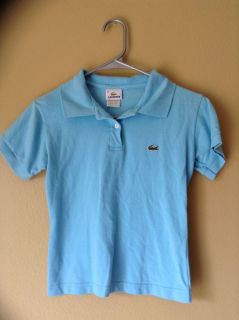 Lacoste Women's Baby Blue Pullover Polo Shirt XS Sz 36 4