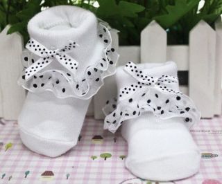 Cute New Lovely Lace Bow Newborn Baby Unisex Indoor Warm Socks Shoes Boots 175A