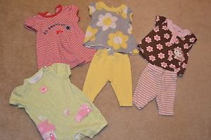 6 PC 0 3 Month Baby Girl Summer Clothing Lot Carter's Adorable