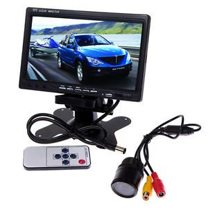 7" Car TFT LCD Reverse Mirror Monitor Reverse Car Rear View Backup Camera Kit