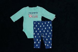 Carter's Baby Girl Mommy Bodysuit Pant Outfit Clothes Newborn 12 Months