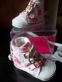 Juicy Couture Baby Girl Floral Boots Pink White Sz 2 3 6M $58