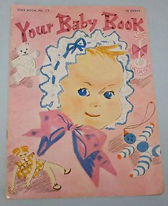 1950 Your Baby Book Star 72 Crochet Knitting Patterns Clothes Blanket Duck Bunny