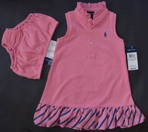 New 9M 6 9 Months Polo Ralph Lauren Baby Girl Dress Clothing Pink Outfit Infant