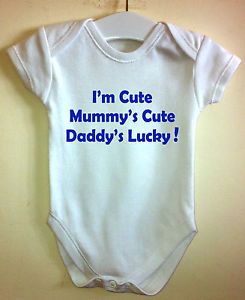I'M Cute Mummy's Cute Baby Body Grow Suit Vest Girl Boy Clothes Gift Idea Funny