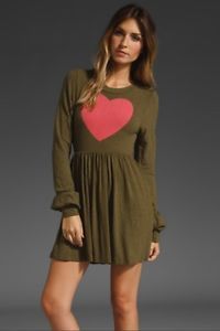 New WILDFOX Couture Big Heart Private Benjamin London Baby Doll Sweater Dress