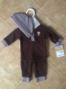 Carters Newborn Baby Boy Thermal Monkey Outfit Set Fall Winter Clothes