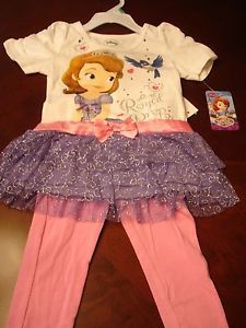 New Sofia The First Disney Princess Shirt Tunic Outfit 2T 3T 4T Toddler Clothes