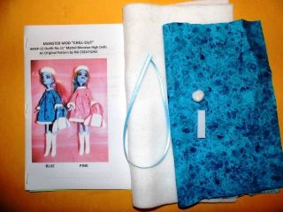 Sewing Pattern Kit Makes Dress for Monster High Doll Abbey Boots Hat Purse