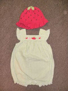Gymboree 2pc Baby Girl Strawberry Outfit Size 3 6 Months Item 163