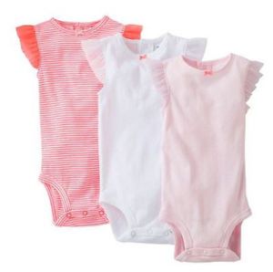 Carters Newborn 3 6 9 12 18 24 Months 3 PK Bodysuits Baby Girl Clothes Pink
