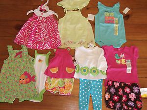 Baby Girl NB 3 Month Summer Clothes Lot Shorts Dress Pink Zebra Carters