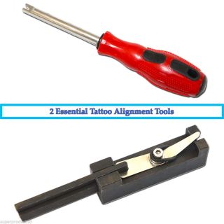 2 Tattoo Alignment Tool Kit Armature Bar Spring Adjustor Parts Supply Machine