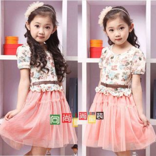 New Kids Toddlers Girls Party Pageant Vintage Lace Dress Tulle Tutu Skirt 0 3T