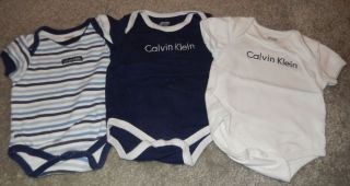 Calvin Klein Infant Boys 3 Pack Onesies Size 0 3 Months