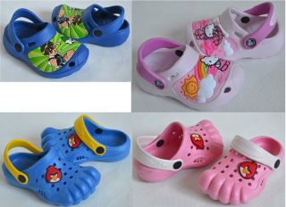 New Boy Girl Ben 10 Angry Bird Hello Kitty Clog Sandal Shoes Sizes US 7 to 11 5