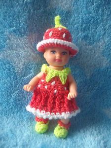 Dress Panties Shoe Hat Handmade Crochet Clothes Barbie Baby Krissy 2 5 Doll Toys