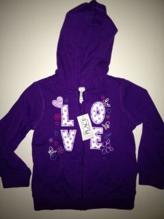 The Children's Place Infant Toddler Girls Purple Floral "Love" Hoodie $20