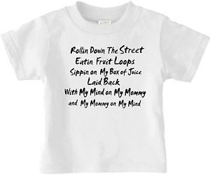 Funny Rollin Down The Street Toddler Youth T Shirt Music Lyrics Kids Tee Onsie