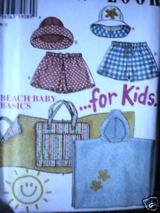 Uncut Vintage New Look Sewing Pattern Infant Toddler Shorts Hat Robe 6521 FF