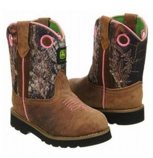 John Deere Infants Girls New JD1246 Tan Camo Camouflage Western Cowboy Boots