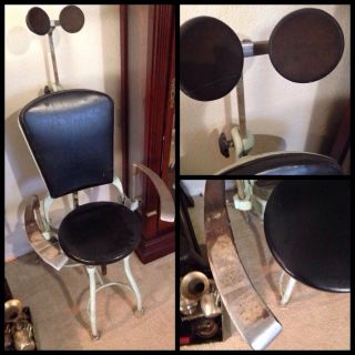 Antique Industrial Cast Iron Steel Dental Dentist Chair