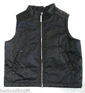 Kenneth Cole Reaction Boys Black Nylon Puffer Vest Faux Leather Trim 18 Months