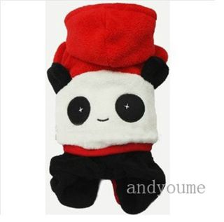 Pet Puppy Dog Clothes Clothing Hooded Dress Panda Costume Apparel Coat 0269D New