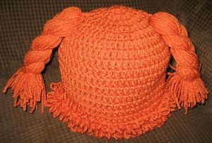 Cabbage Patch Kid Doll Ginger Crochet Hat Handmade Beanie Halloween Costume