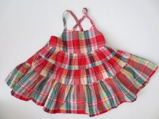 Baby Gap Girls Plaid Sleeveless Dress 0 3 MO
