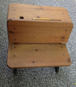 School Wood Desk Chair Bench Child Student Toddler Planter Foot Stool 15"HX14 5D