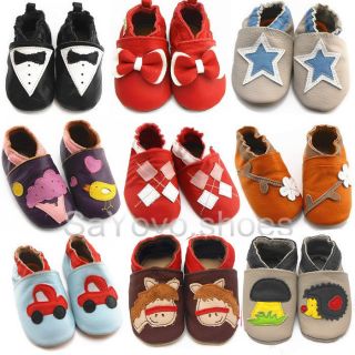 Sayoyo Real Leather Boy Girl Crib Baby Toddler Shoes 0 6 6 12 12 18 18 24 Mths