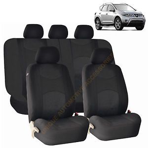 Nissan Murano Sentra Black Semi Custom Airbag Split Bench Seat Covers 9pc Set