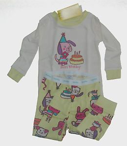 Baby Gap Girls Happy Birthday Pajamas 6 12 New NIP