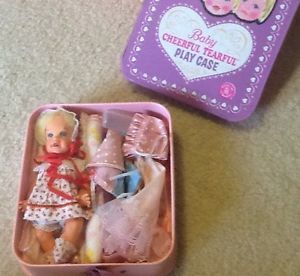 1960's Mattel Cheerful Tearful Baby Doll Case Accessories