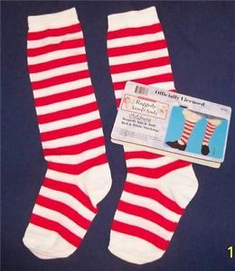 Child Elf Raggedy Ann Andy Doll Red White Stripes Socks Costume BB284