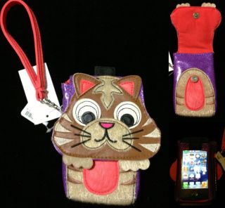 Cute Cat Universal Smartphone iPhone Cell Phone Case Wristlet Strap Wallet