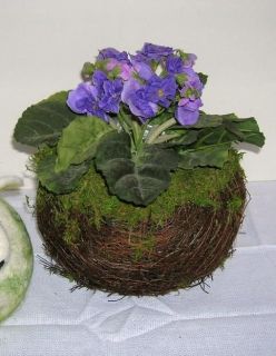Large Round Moss Twig Basket Planter Spring Easter Floral Decor