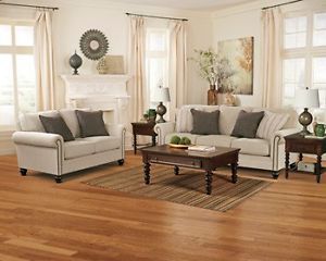 Ashley Milari Linen Sofa Couch Loveseat Chair Ottoman Living Room Set 1300038 35
