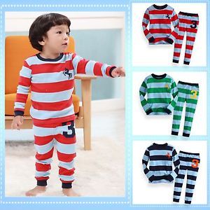 Vaenait Toddler Kid Girl Boy Long Sleepwear Pyjama Set " Stripe No 3 "