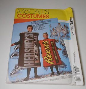 McCall's Kisses Hershey Bar Reeses Candy Halloween Costume Sewing Pattern Child