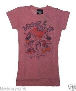 New Junk Food Disney Mickey Mouse Minnie Cruisin Tri Blend Juniors T Shirt
