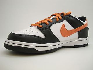306339 182 Boys Youth Nike Dunk Low White Orange Black Halloween Sneakers