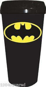 Batman Plastic Travel Coffee Mug Cup with Lid Logo Dark Knight New 16oz